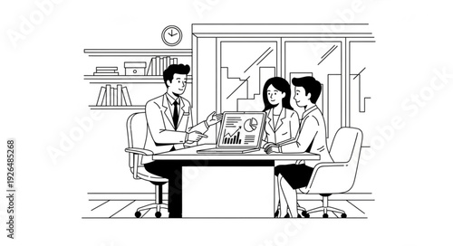 Business Meeting with Three Colleagues.