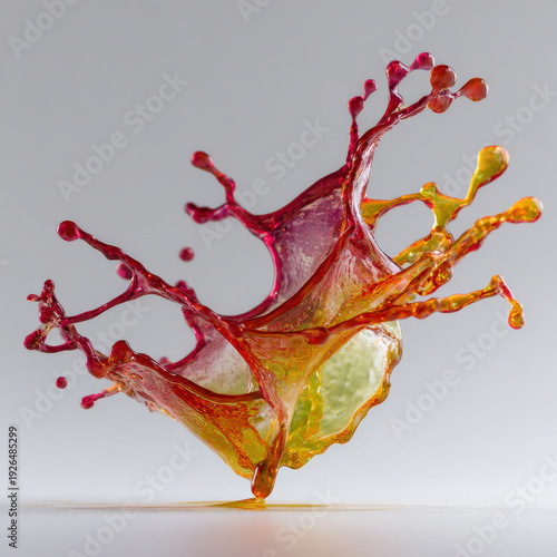 Wallpaper Mural A splash of red, yellow and green paint is splattered across a white background. The colors are vibrant and the splatter looks like a burst of energy. Concept of movement and excitement Torontodigital.ca