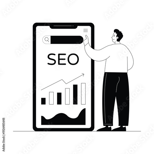 Mobile Seo Vector illustration. EPS 10