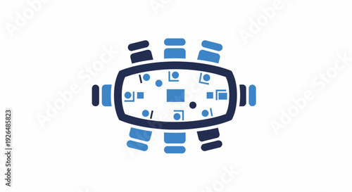 Meeting Table Icon Top View for Business Collaboration vector icon