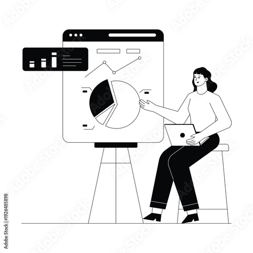 Seo Monitoring Vector illustration. EPS 10