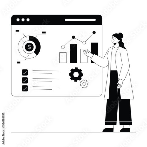 Explaining Seo Plan Vector illustration. EPS 10