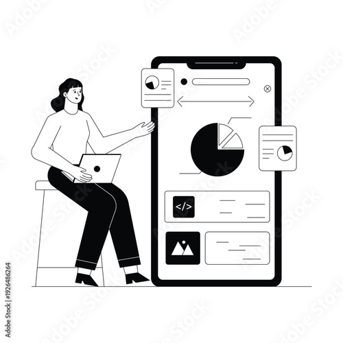 Seo Pie Chart Vector illustration. EPS 10