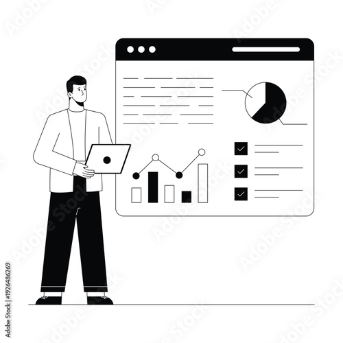 Seo Strategy Vector illustration. EPS 10