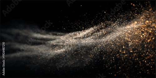 Abstract blue rain drops on the window reflect a bright nebula and distant stars within the dark night sky of a cosmic universe