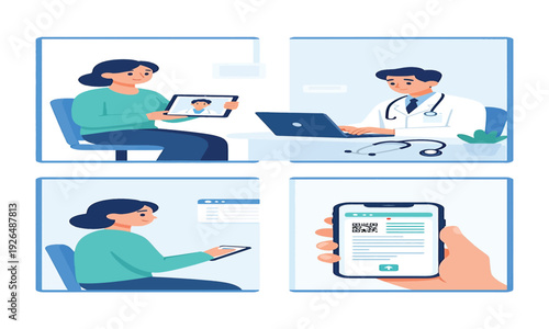 Seamless Digital Healthcare Services Patients Connect with Doctors Online for Virtual Consultations and Remote Medical Management