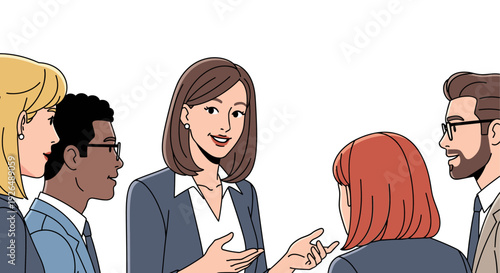 Business Meeting and Team Discussion with Diverse Professionals