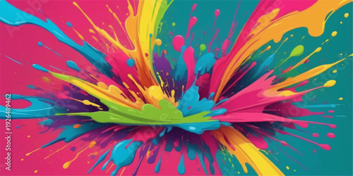 Abstract watercolor fractal swirl with colorful rainbow flower patterns in vivid psychedelic motion