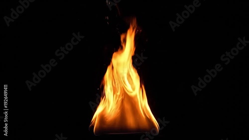 Burning fire flames with orange and red colors 4K
