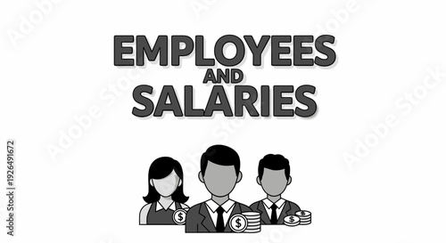 Employees and Salaries Business Concept - Human Resources Illustration