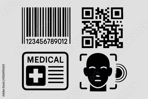 Biometric & Identification Icon Illustrations