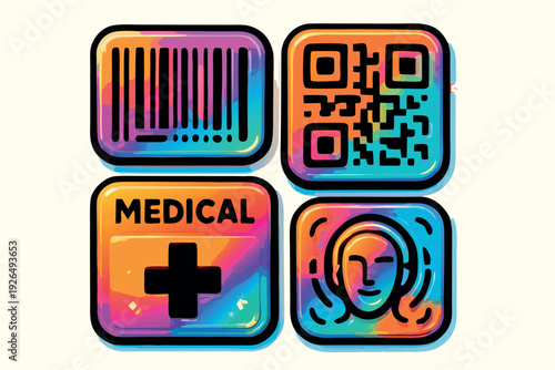 Biometric & Identification Icon Illustrations