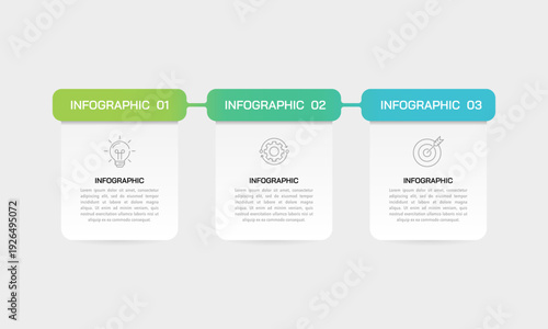 Modern Three Options Workflow Diagram for Project Management and Service Process. Vector illustration.