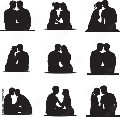 couples sitting together in various intimate poses