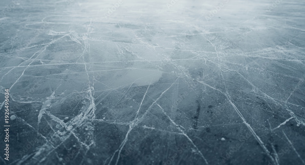 Obraz premium Background of ice marked by hockey skates and skating with copy space