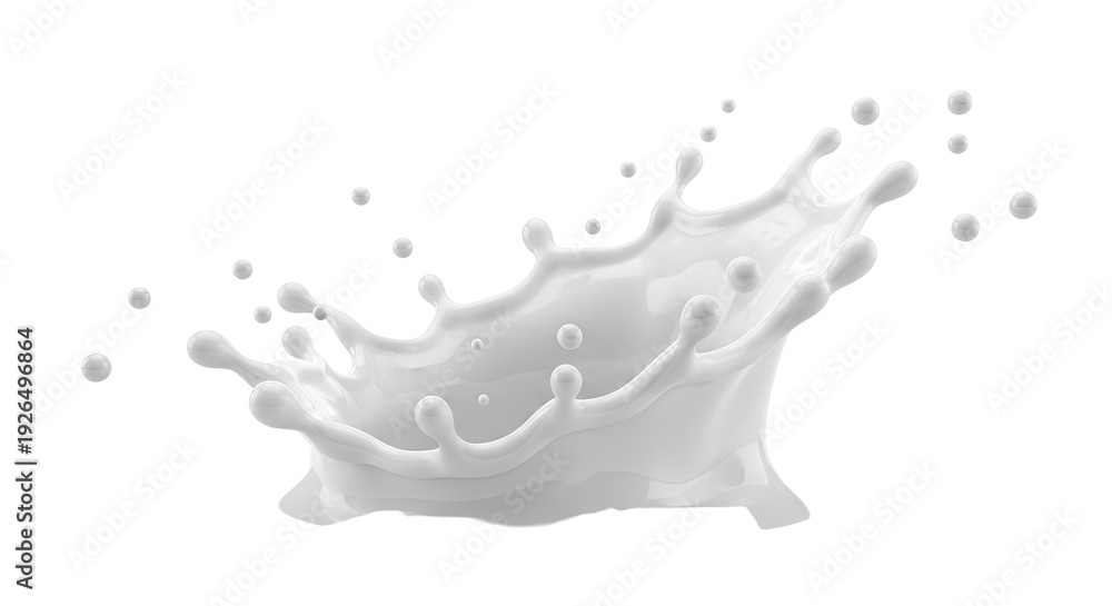 Fototapeta premium Dynamic Milk Splash with Droplets