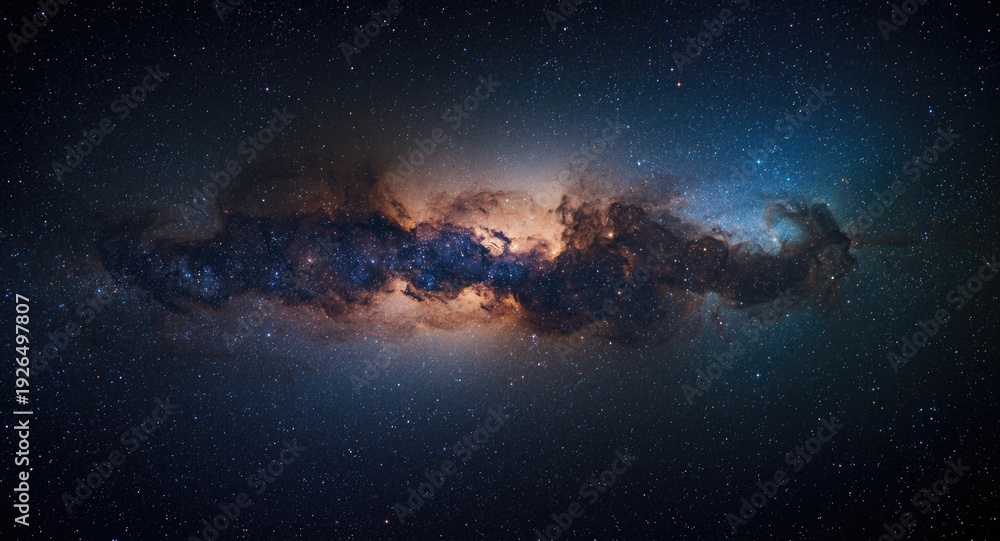 Fototapeta premium vibrant space realm showing twinkling stars and cloud formations