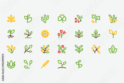 Plants Color Icon Set