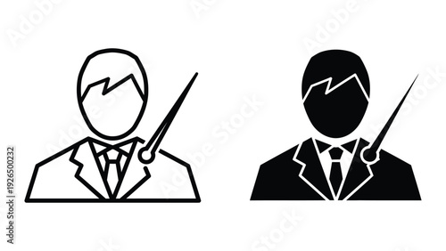 Businessman icons with swords