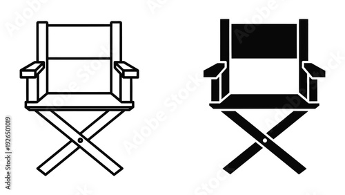Directors chair icon set