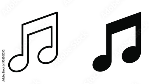 Eighth note icons in black and white