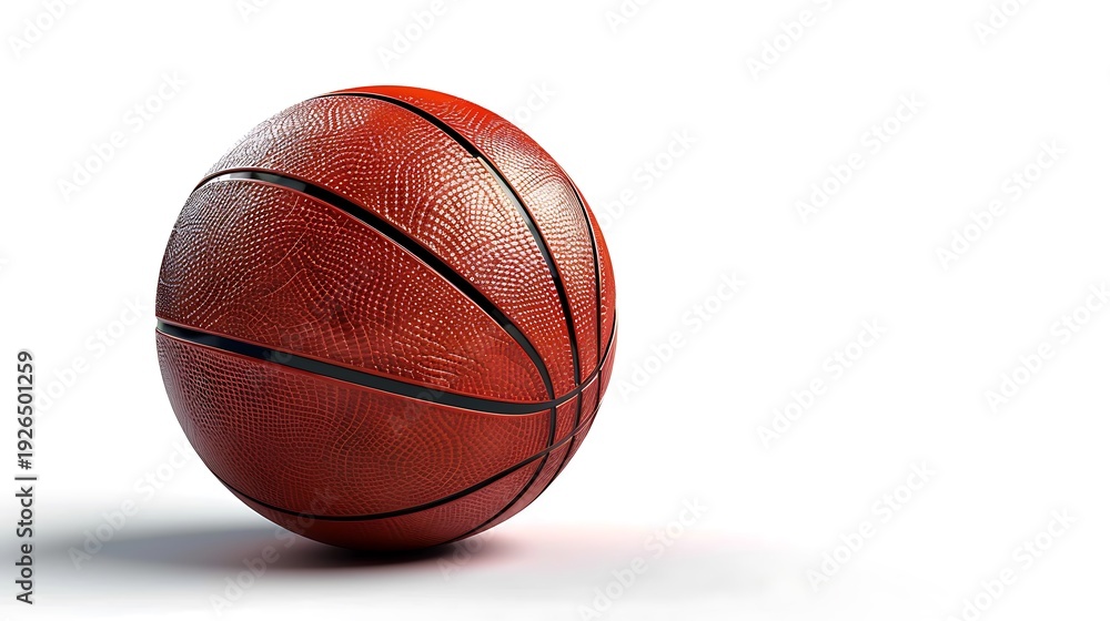 Obraz premium Realistic basketball with textured surface, isolated on white backdrop