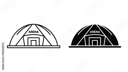 Simple black and white illustration of igloo
