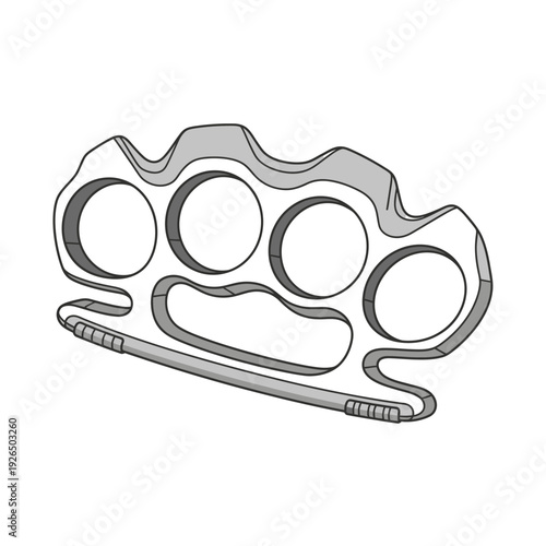 Metal Knuckles Weapon - Isolated Illustration