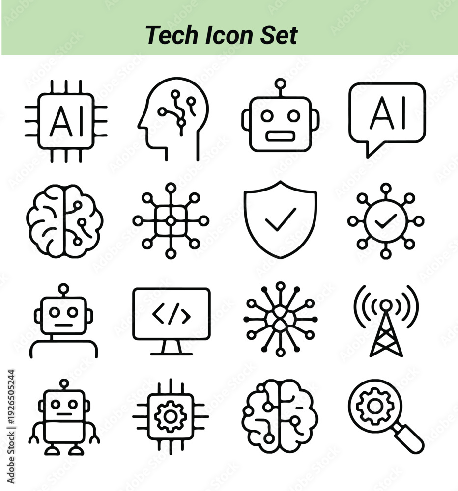 Fototapeta premium tech icon set