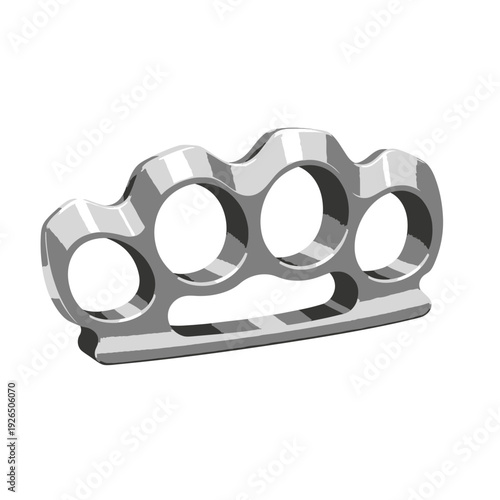 Shiny Metal Knuckles Isolated on White Background