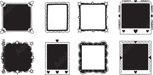 Collection of distressed photo frames in various styles and shapes