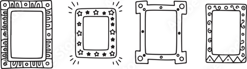 Architectural frame designs with various ornamentation patterns