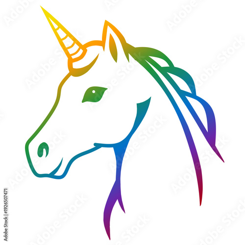 Contorno unicornio rainbow.
