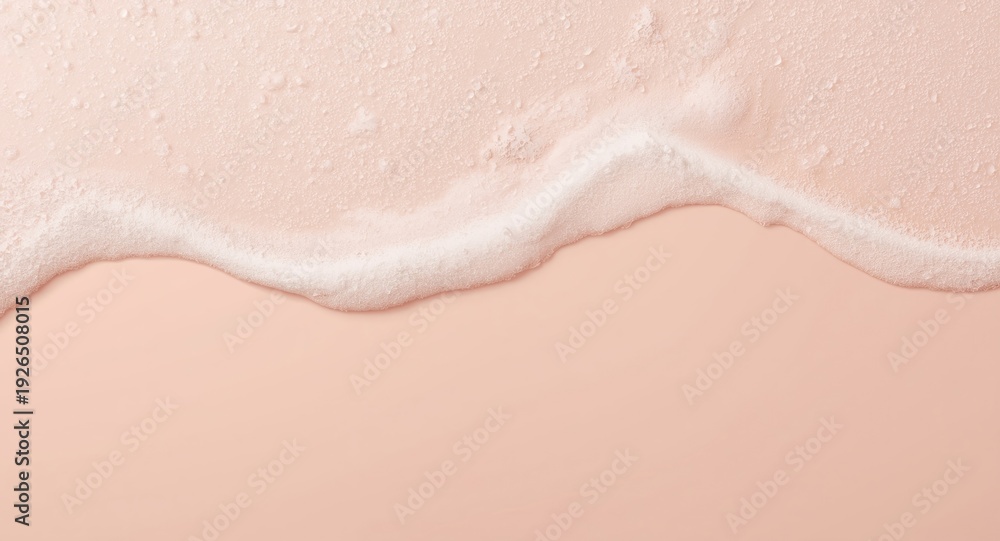 Fototapeta premium Muted blush pastel surface with white foam bubbles for laundry advertising