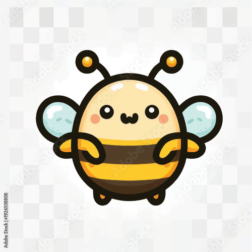 Cute Cartoon Bee Character Illustration.