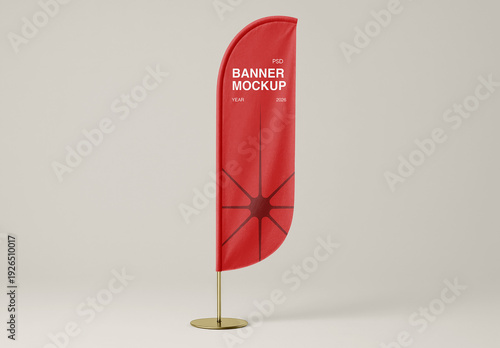 Vertical Flag Mockup