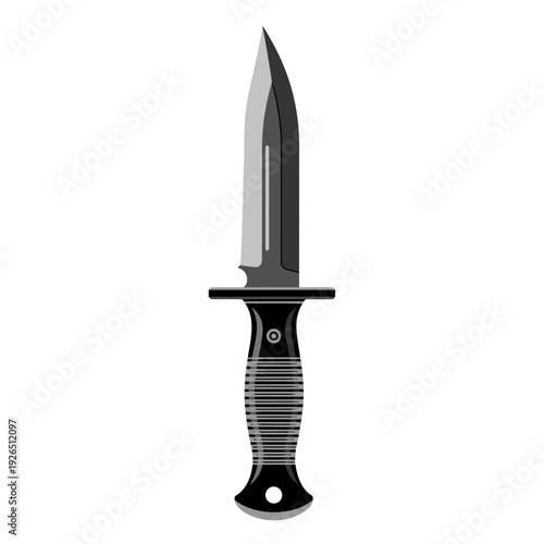 Combat Knife on White Background - Vector Illustration