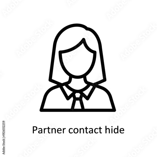Woman hiding partner contact icon isolated flat vector illustration privacy concept