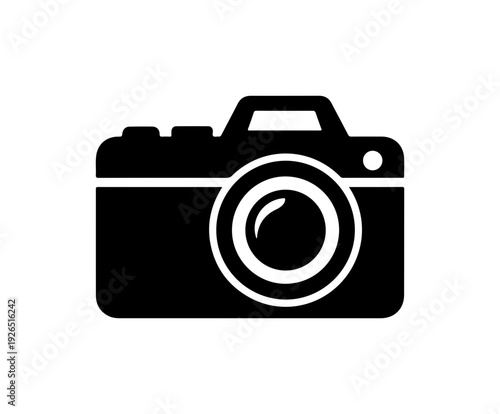 Minimalist Black Film Camera Vector Icon