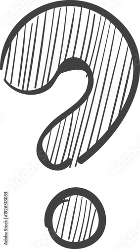 Question doodle. Help icon drawing. Faq symbol