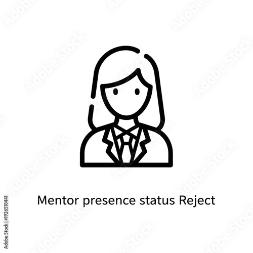 Professional female mentor rejecting application flat vector illustration