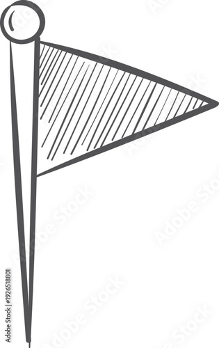 Goal destination pin doodle. Map pointer sketch