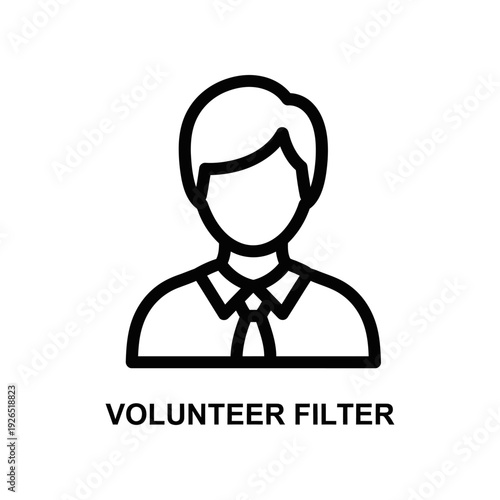 Volunteer filter icon badge community service help support symbol vector illustration