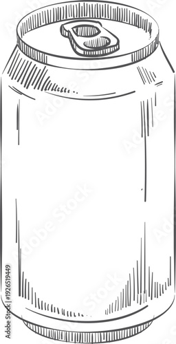 Aluminum can icon. Hand drawn soda doodle