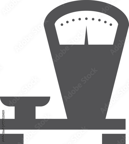Retro retail scales black icon. Mechanical tool