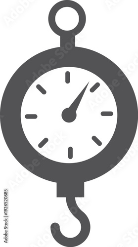 Hook scales black icon. Weight measure tool