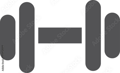 Barbell black icon. Gym symbol. Fitness sign