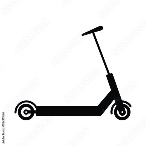 Electric kick scooter silhouette icon for urban transportation and eco-friendly travel