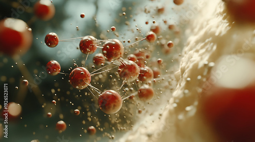 Cinematic visual of reactive atoms mid-collision initiating electron movement 