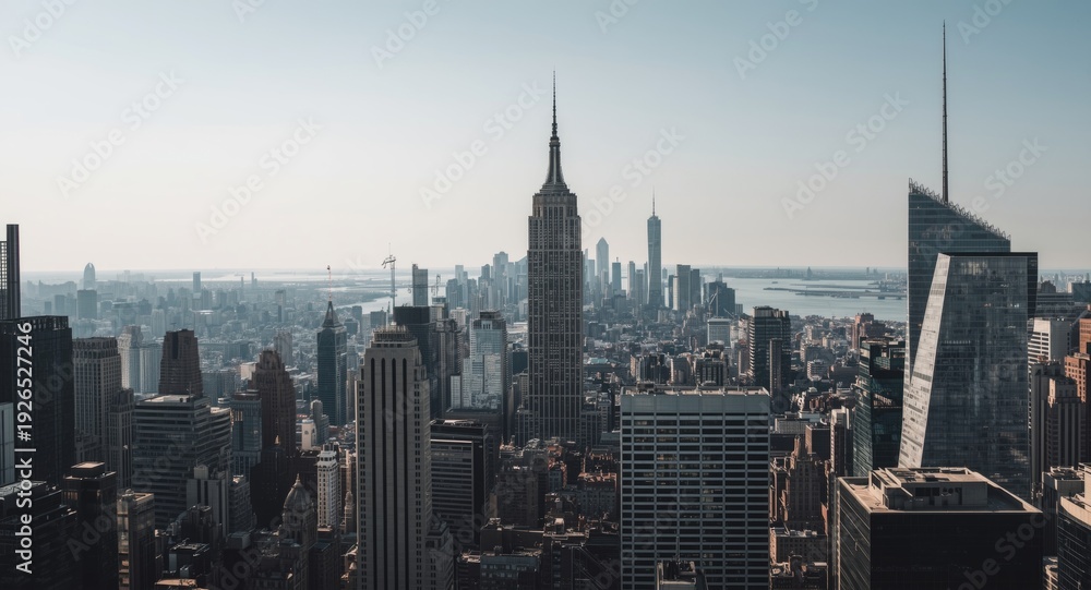Obraz premium Skyscraper with unique design dominating the city skyline panorama